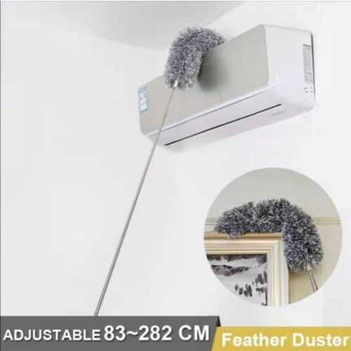 Extendable Feather Duster Telescopic Pole Household Dust Brush Cleaner Microfiber Duster Washable Dust Rmover Cleaning Tool 1Pcs