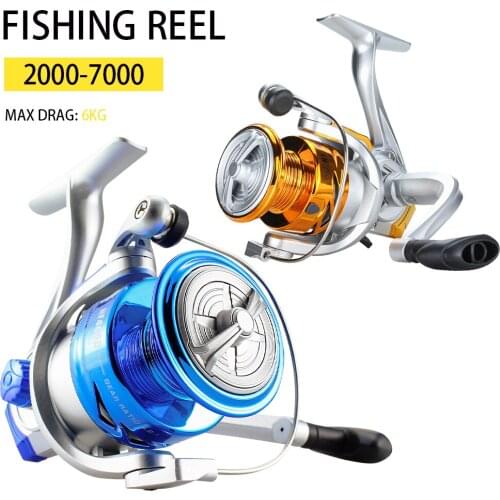 High Quality Fishing Reel NF2000-7000 Spinning Reel 5.2:1 Long-Casting Reel Metal Spool Saltwater Freshwater Fishing Tackle