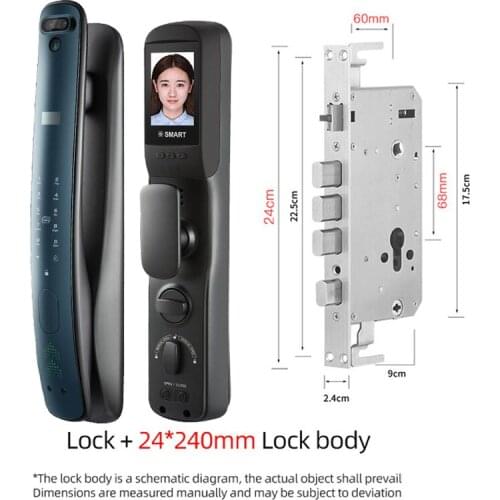 Exterior Door Lock Combination Fingerprint Lock Code Face Recognition Electric Lock With Two Cameras