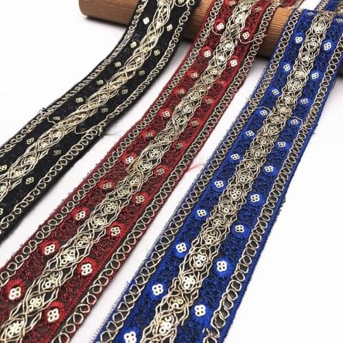 1 Yards Embroidery Jacquard Ribbon for Curtain and Clothing Accessory Lace Trim DIY Craft