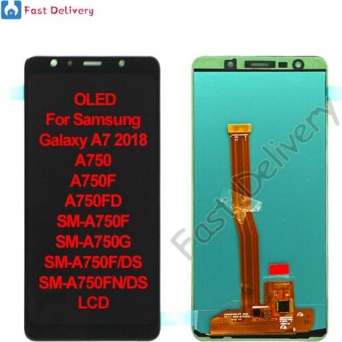 OLED For Samsung Galaxy A7 2018 A750 A750F LCD Display Touch Screen Digitizer Assembly For Samsung A750FD A750G A750FN/DS lcd