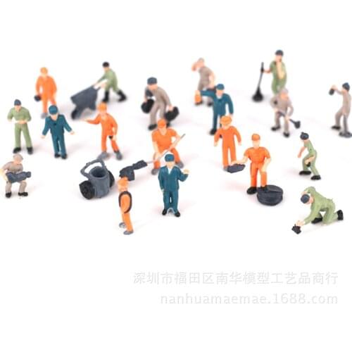 10 25pcs/lot 1:87 Scale Model Railway Worker Toys Miniature Figures Architectural Train Landscape People Layout