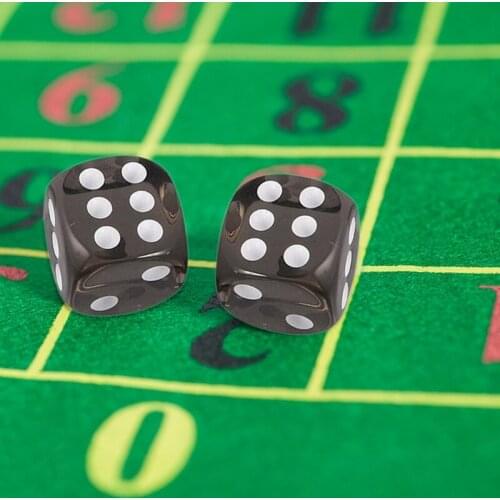 10pcs 16mm Acrylic Dice Black Transparent 6 Sided Dice Casino Poker Game Bar Party Dice Children Board Game Toy A0KA