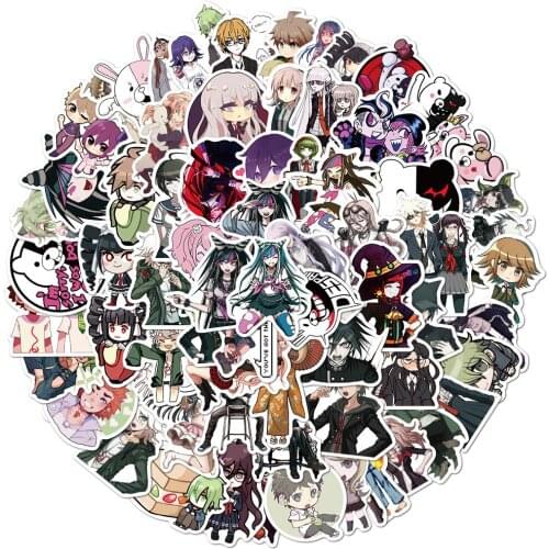 100PCS Danganronpa Stickers Vinyl for DIY Stationery Decal Scrapbooking Skateboard Laptop Guitar Game Anime Sticker