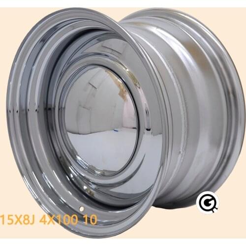 15inch steel wheel 4 holes 4X100 jetta rims smoothie chrome caps