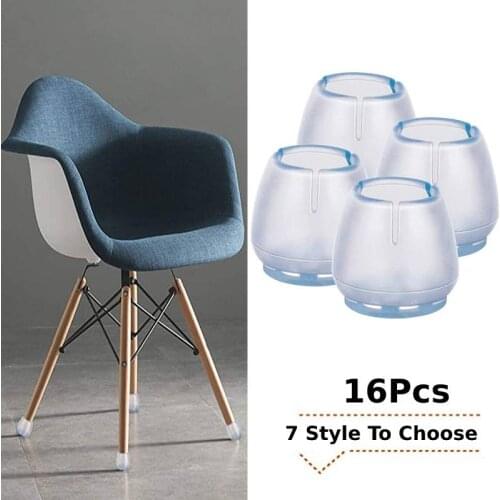 24Pcs Transparent Silicone Non-slip Table Chair Leg Caps Table Chair Leg Mat Foot Protection Bottom Cover Pads Floor Protectors