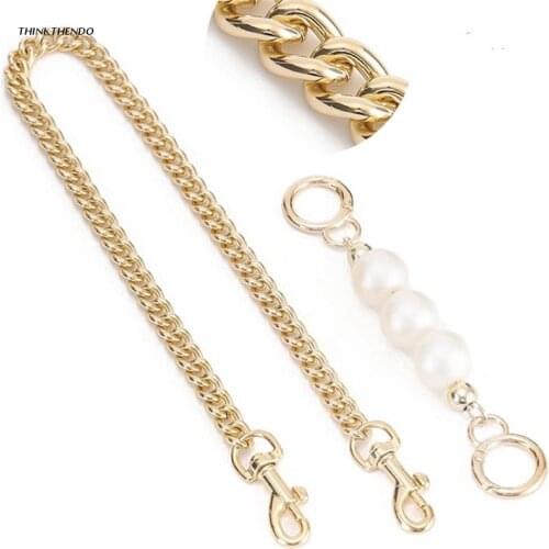 2pcs DIY Purse Strap Extenders Replacement Chain Charms with Metal Buckle for Handbag Crossbody Shoulder Bag Decoration