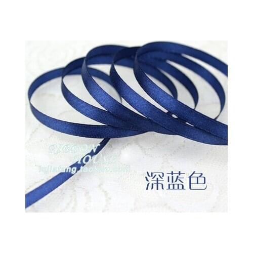 25 yards/roll ) 1/4" 6mm Navy Blue single face satin ribbon webbing decoration gift Christmas Party DIY ribbons multi colors