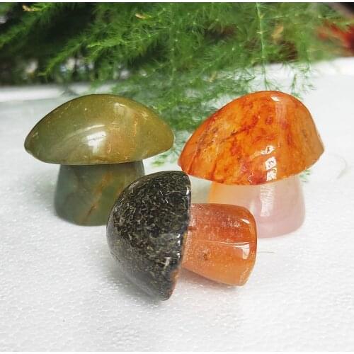 3 PCS Agate quartz mushroom Natural Carnelian Crystal Gemstone Agaric Healing
