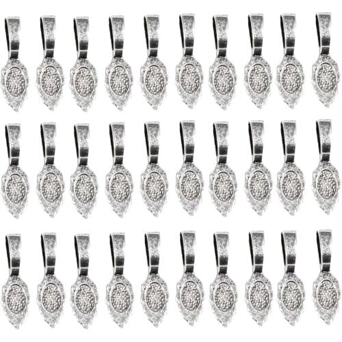 30pcs Oval Glue on Bail for Earring Bails and Glass Pendants Charms Craft