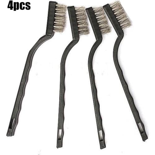 4 Pcs Stainless Steel Wire Brush Tooth Brushes Rust Scrub Remove Cleaning Tools Accessories
