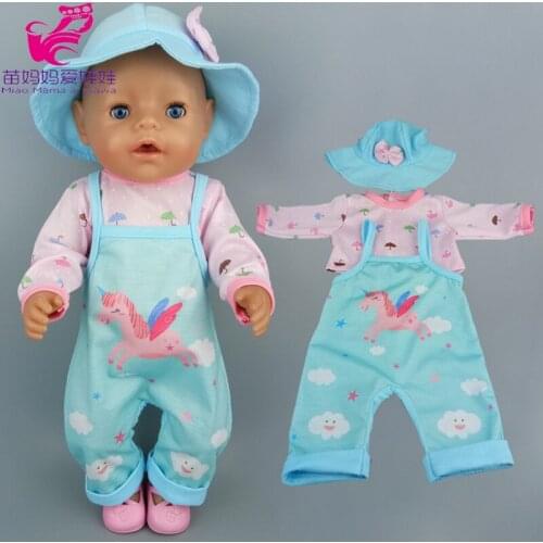 43 cm baby doll clothes overalls shirt for 18 inches doll outwears baby girl birthday gift