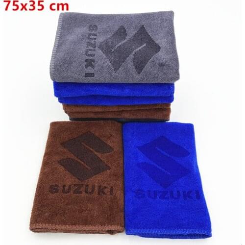 75x35 Microfiber Car logo towel Car wash clean towel For Suzuki SWIFT VITARA SX4 Jimmy Alto car accessories car style