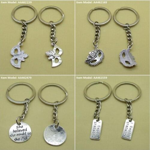 Keychain Keyring Carnival Mask She Believed Tag I Choose Strength Bag Charms Key Chains Rings