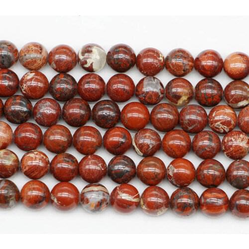 4 6 8 10 12 mm Natural Stone Red Brecciated Jaspers Loose Beads Spacer Bead For DIY Jewelry Making Findings Accessories Supplies