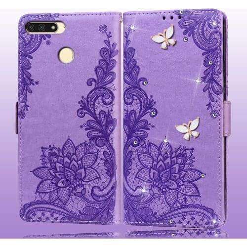 For Huawei Honor 7A Pro Case 5.7 inch Wallet Leather Skin Phone Case Honor 7C 5.7inch Flip Book Cover Huawei Y6 Prime 2018 Case