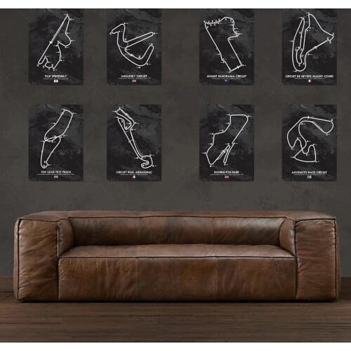 Art Poster Edition F1 Circuits track Car Posters and Prints Wall Decoration Canvas Painting Home art decor