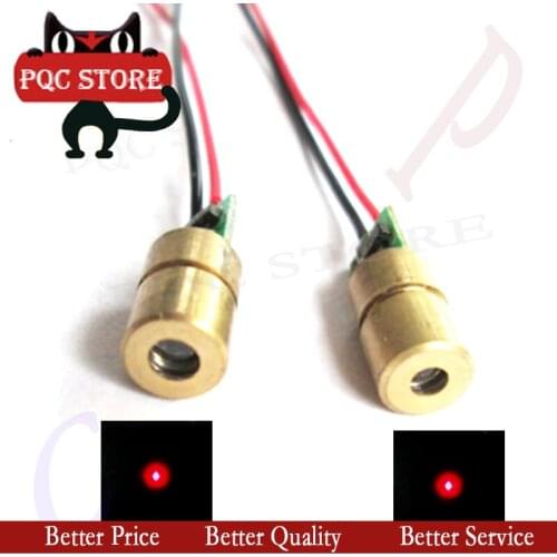 2PCS 5V 650nm 5mW adjustable laser dot diode module Red Sight copper head mini laser pointer dot laser 6MM outer diameter