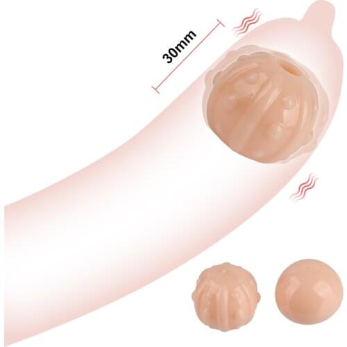 Reusable Penis Extender Ball Dick Sleeve Penis Enlargement Ball Beads Condom Soft Head Attachment Tips Sex Toy For Men