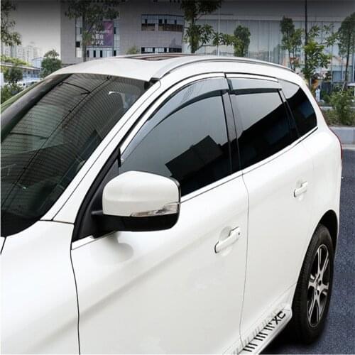 For VOLVO XC60 2010-2019 ABS Plastic Exterior Window Visors Awnings Rain Sun Deflector Guard Vent Cover Car Accessories