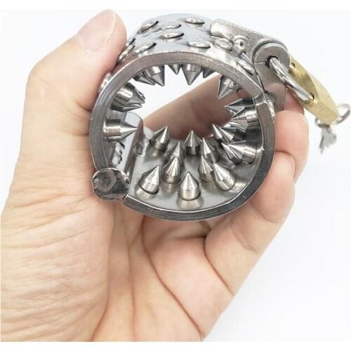 Stainless Steel Male Penis Ring Chastity Device Sex Toys For Men Cock Ring Scrotum Ring Pendant Ball Stretching Testis Ball