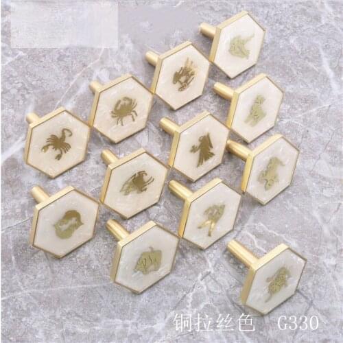 Nordic 12 constellations Shank Hook Zinc Aolly Light Luxury Bedroom Decor Drawer Pulls Cabinet Handles for Furniture Hardware