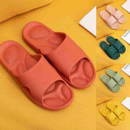 New Summer Slippers Unisex EVA Soft Bottom Comfortable Non-slip Wear-resistant Shock Absorption Sandals Home Bathroom Slippers