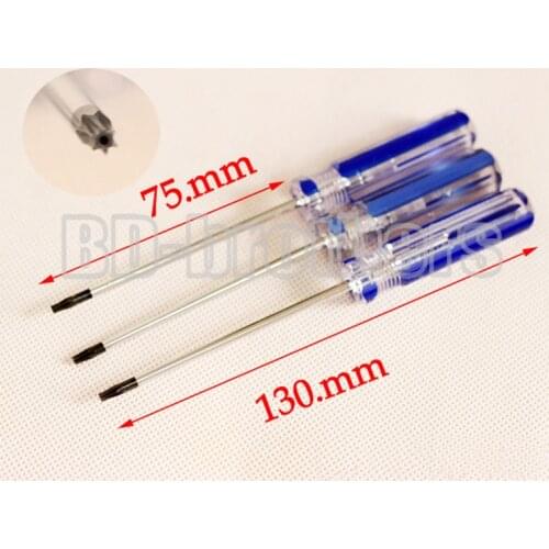 BAIDE 50# 3.0 x 130mm Transparent Handle T8 T10 With Hole Security Torx Screwdriver for XBOX 360 Apple Computer 200pcs/lot
