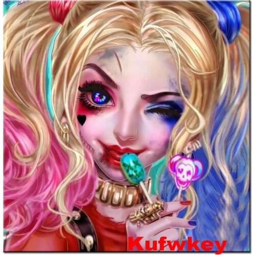 Naughty Cute Girl Diamond Wall Art Pictures Cartoon Diamond Painting for Living Room Decor 5D Full Diamond Embroidery Kids Gift