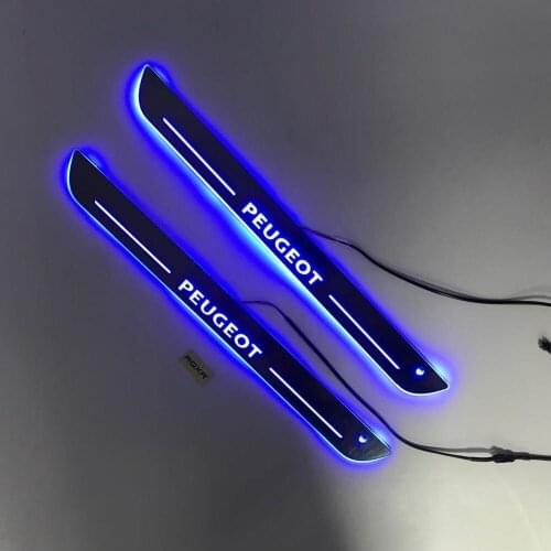 Express Threshold led bar door sill plate scuff for Peugeot 3008 dynamic trim welcome light Infrared sensor