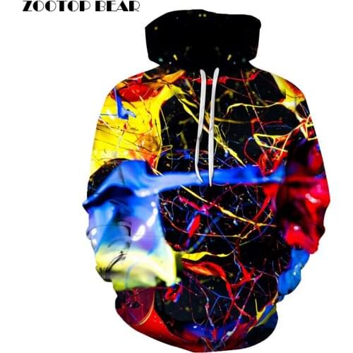 Splashed paint 3D Colorful Printed Hoodies Men Sweatshirt unisex Tracksuit Fashion Hooded Pullover Hot Sale Brand Boy Male Coats
