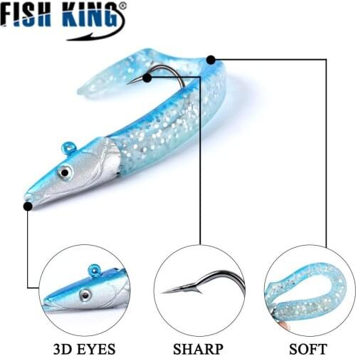 Fishing Lure 10CM 10Colors Bass Silicone 3D Eyes Life-like Soft Bait With Treble Hook Lead Jig Head Crankbait Pesca