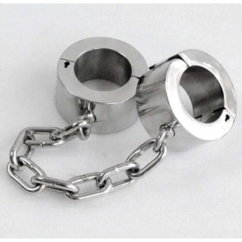 6cm High Super Heavy Stainless Steel Leg Irons Ankle Cuffs Metal Shackles Bdsm Bondage Slave Restraints Adult Games Torture