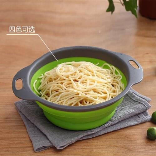 Foldable Drain Basket Fruit Vegetable Washing Kitchen Tools Folding Colander Silicone Scalable Drainer Collapsible Sink Strainer