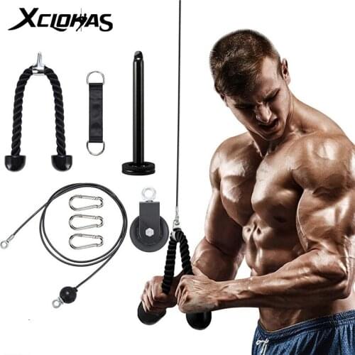 XC LOHAS DIY Pulley Cable Fitness System Loading Pin Lifting Triceps Rope Machine Bodybuilding Adjustable Hand Strength Training