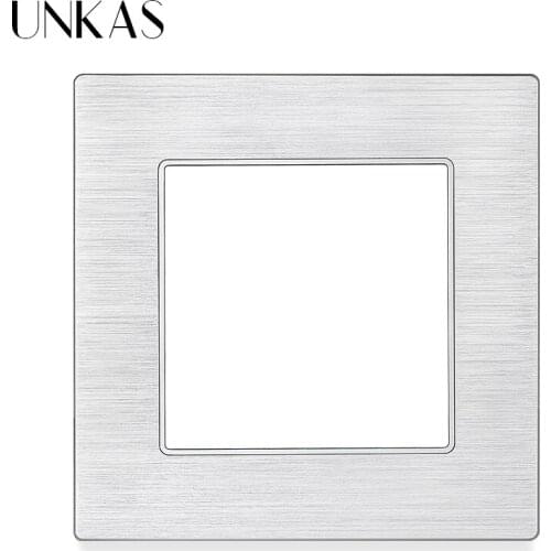 UNKAS DIY Single Aluminum Panel Free Combination For Wall Switch Socket Matching Modules Outlet White Black Gold