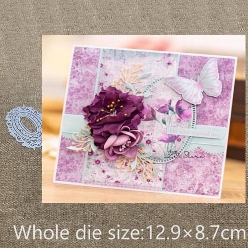 XLDesign Craft Metal Cutting Die Stencil 5pcs oval frame decoration Scrapbook Paper Card Craft Album DIY Embossing Die Cuts