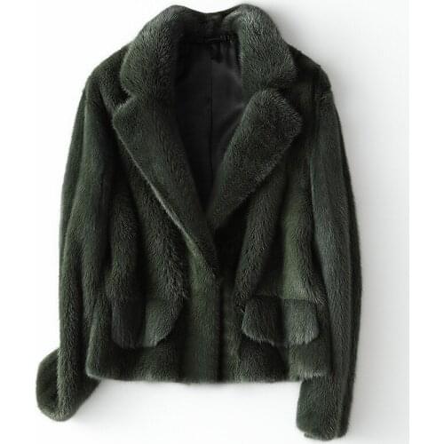 Winter Full Pelt Real Mink Fur Coat Women Fashion Short Mink Fur Jackets Luxurious High Quality Warm Thick Natural Slim Outwear