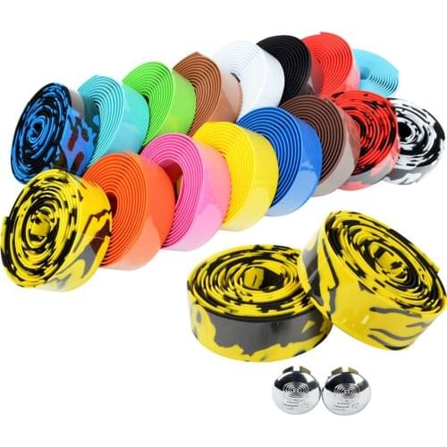 1 SET Bicycle Handlebar Tape Cover Road Bike Cycling Handle Non-slip Belt Rubber Tape Bike Accessories Handle Belt 15 Colors
