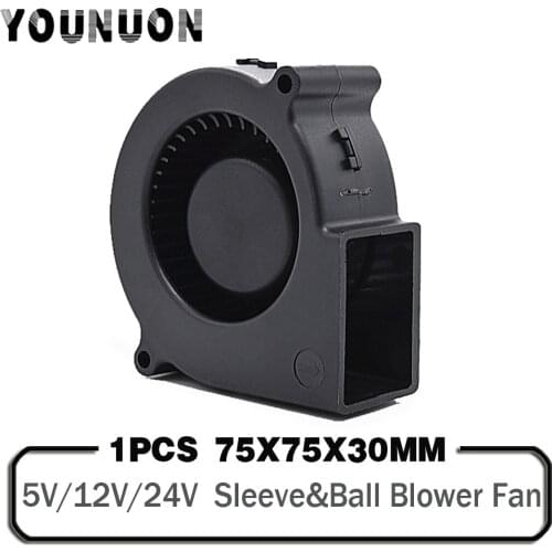 1PCS 7530 DC 5V 12V 24V Projector Blower Centrifugal Fan Cooling Fan 7CM Fan 75x75x30mm Blower Cooler Fan 5V USB Blower Fan