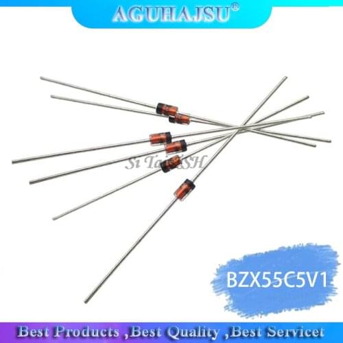 100PCS 0.5W 5.1V BZX55C5V1 1/2W DO-35 Diodes