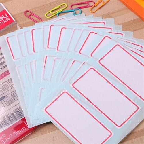 12 Sheets Blank Stickers 34*73mm Self Adhesive Supermarket Price Tag Label Stickers Sticky Name Number Tag Writable Stickers