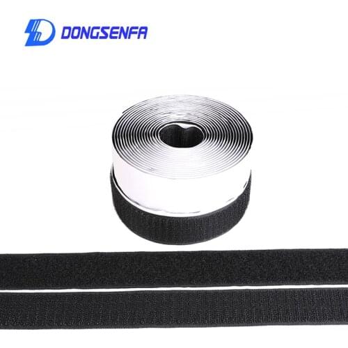 2Rolls/Set 5m Black White Hook and Loop Self Adhesive Strong Sticky Fastener Tape Magic Nylon Sticker Adhesive Velcros