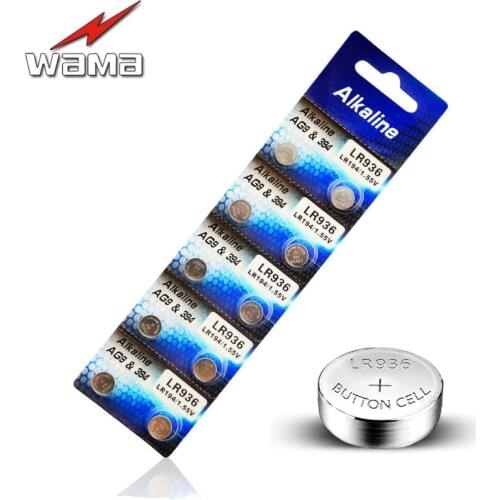 40x Wama AG9 Watch Coin Batteries 394 L936 LR45 194 1.55V Electronic Card Installed Alkaline Button Cell Batteries Drop Ship