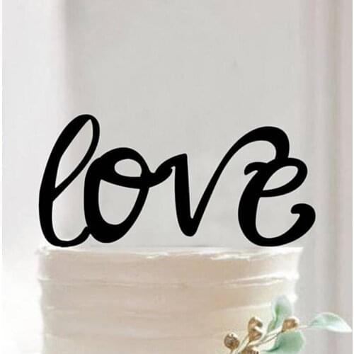 Acrylic Cake Topper love Hollow wedding love cake topper wedding decoration