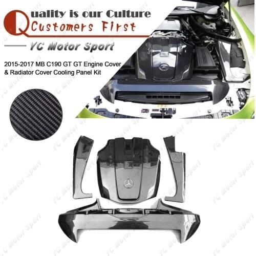 Car Accessories Dry Carbon Fiber Interior Trims Fit For 2015-2017 MB C190 GT Engine Cover & Radiator Cover Cooling Panel Kit