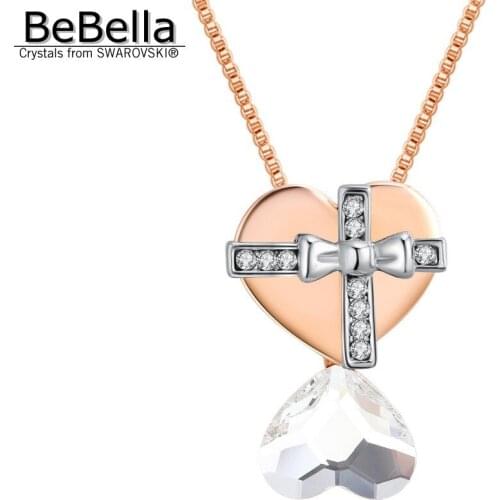 BeBella gift packing heart pendant necklace Crystal from Swarovski fashion jewelry for women girl Valentines Day gift