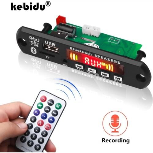 Wireless Bluetooth V5.0 Decoder Board Module Recording Handsfree WMA WAV AUX 3.5MM Car Audio MP3 Player USB TF FM Decoder Board