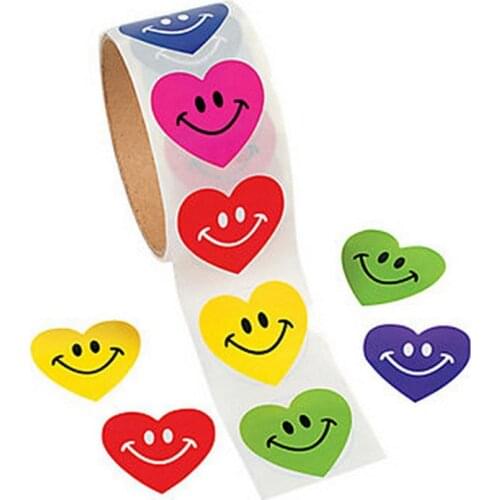 100 Pcs / Roll Sealing Sticker Labels Loving Smiley Gifts Stickers Baking Paper GXMA