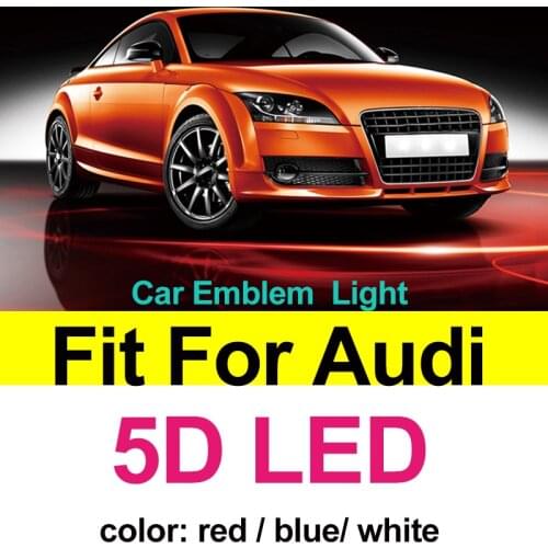 18.0cm X 5.8cm Car Logo Emlem 5D LED Light Front Hood Head Trunk Rear Covers Boot Badge for Q3 Q5 A1 A3 TT Car Accessories